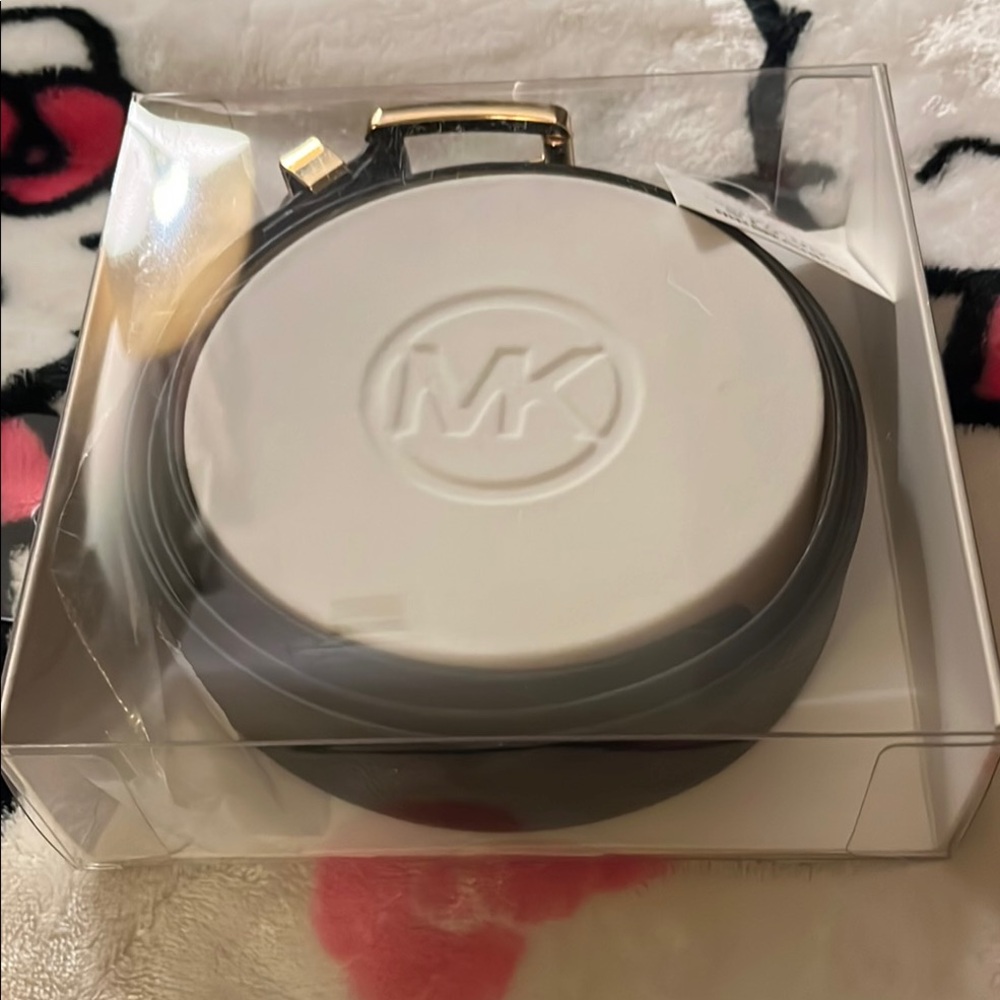 Michael Kors White and Black Round Crossbody Bag